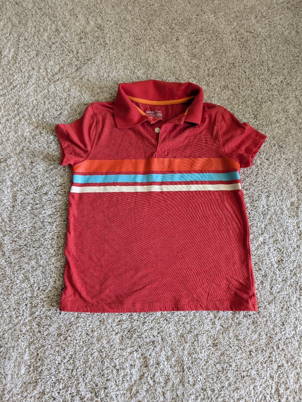 Cat & Jack Red Cotton Polo - Size 6/7